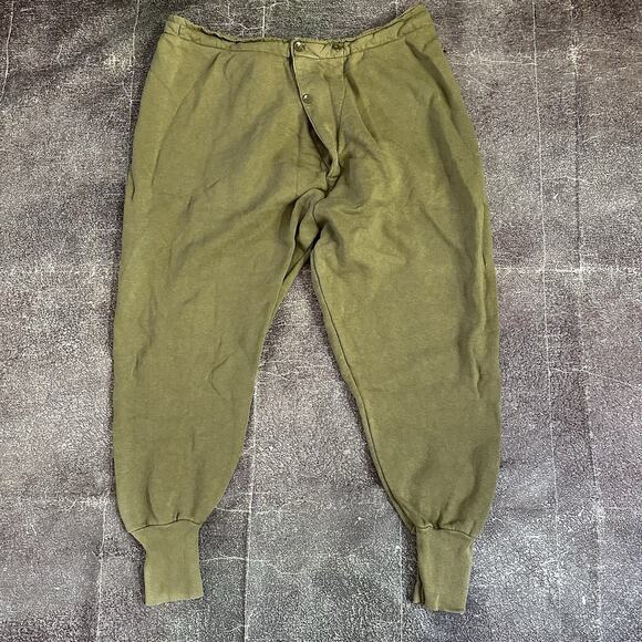 Men's Vintage 1940's WWII WW2 US Army Winter Long John Military Pants Sz 38 X 30 - Picture 1 of 4